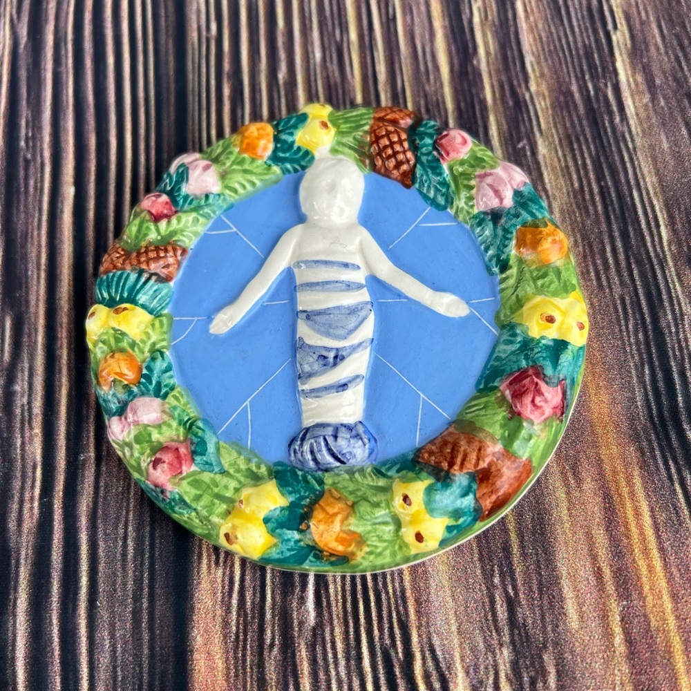 Della Robbia Vintage Baby Jesus Plaque Signed & Number 144